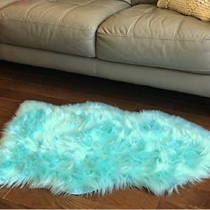 Rug with suede backing 2ftx3ft/ aqua green color